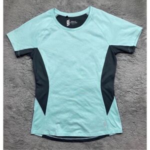 Second skin blue and grey women’s athletic top
